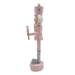 Clayre & Eef Beeld Notenkraker 17 cm Roze Wit Polyresin