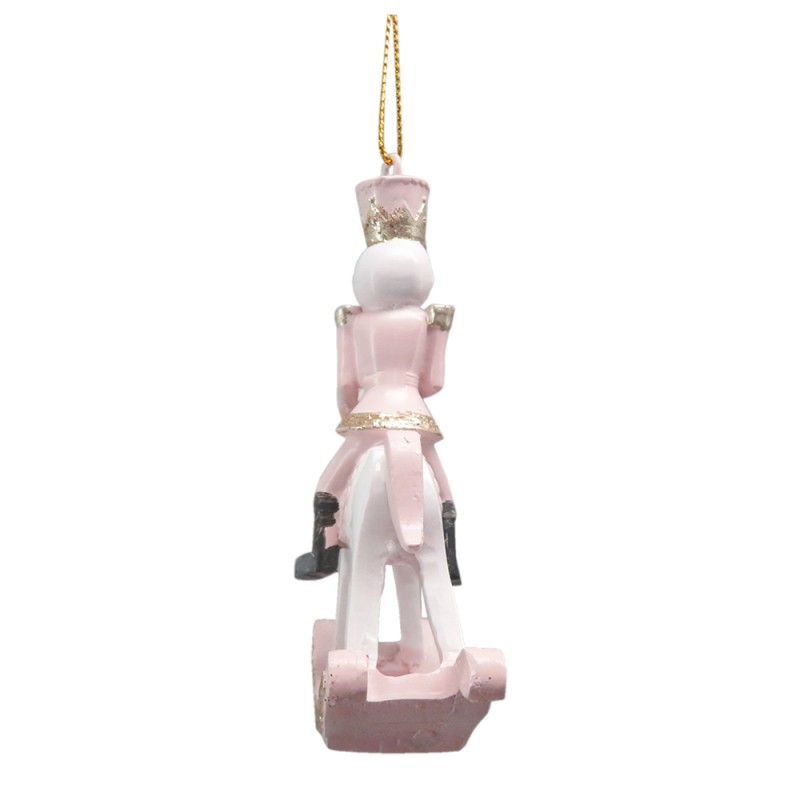 Clayre & Eef Ornement de Noël Cheval à bascule 9 cm Rose Plastique