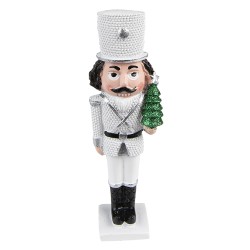 Clayre & Eef Figurine Nutcracker 19 cm White Polyresin