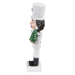 Clayre & Eef Figurine Nutcracker 19 cm White Polyresin