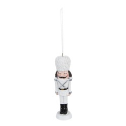 Clayre & Eef Christmas Ornament Nutcracker 13 cm White Plastic