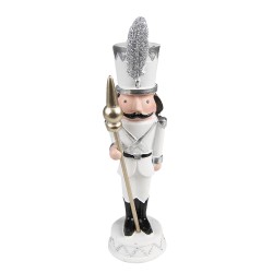 Clayre & Eef Figurine Nutcracker 25 cm White Polyresin