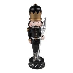 Clayre & Eef Figurine Nutcracker 23 cm Black Polyresin