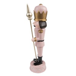 Clayre & Eef Décoration de Noël Casse-noisette 17 cm Rose Polyrésine