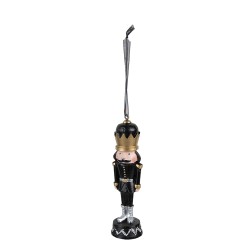 Clayre & Eef Décoration de Noël Casse-noisette 12 cm Noir Plastique