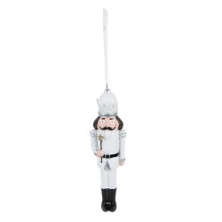 Clayre & Eef Christmas Ornament Nutcracker 15 cm White Plastic