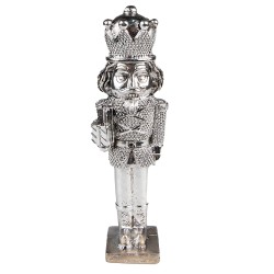 Clayre & Eef Christmas Decoration Nutcracker 19 cm Silver colored Polyresin