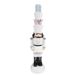 Clayre & Eef Christmas Decoration Nutcracker 33 cm White Polyresin