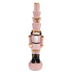 Clayre & Eef Christmas Decoration Nutcracker 33 cm Pink Polyresin