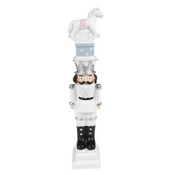 Clayre & Eef Christmas Decoration Nutcracker 23 cm White Polyresin