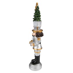 Clayre & Eef Kerstdecoratie Notenkraker 25 cm Zilverkleurig Polyresin