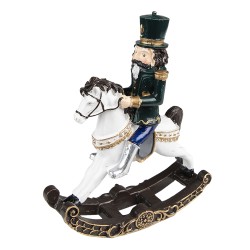 Clayre & Eef Christmas Decoration Nutcracker 18 cm Green Polyresin