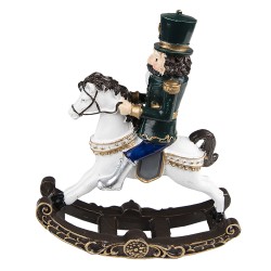 Clayre & Eef Christmas Decoration Nutcracker 18 cm Green Polyresin