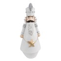 Clayre & Eef Kerstdecoratie Notenkraker 24 cm Wit Polyresin