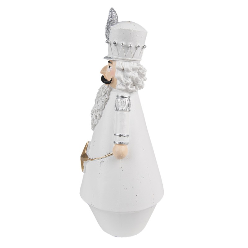 Clayre & Eef Kerstdecoratie Notenkraker 24 cm Wit Polyresin