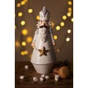 Clayre & Eef Kerstdecoratie Notenkraker 24 cm Wit Polyresin