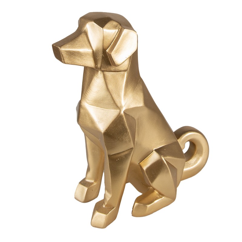 Clayre & Eef Statuetta Cane 24 cm Color oro Poliresina