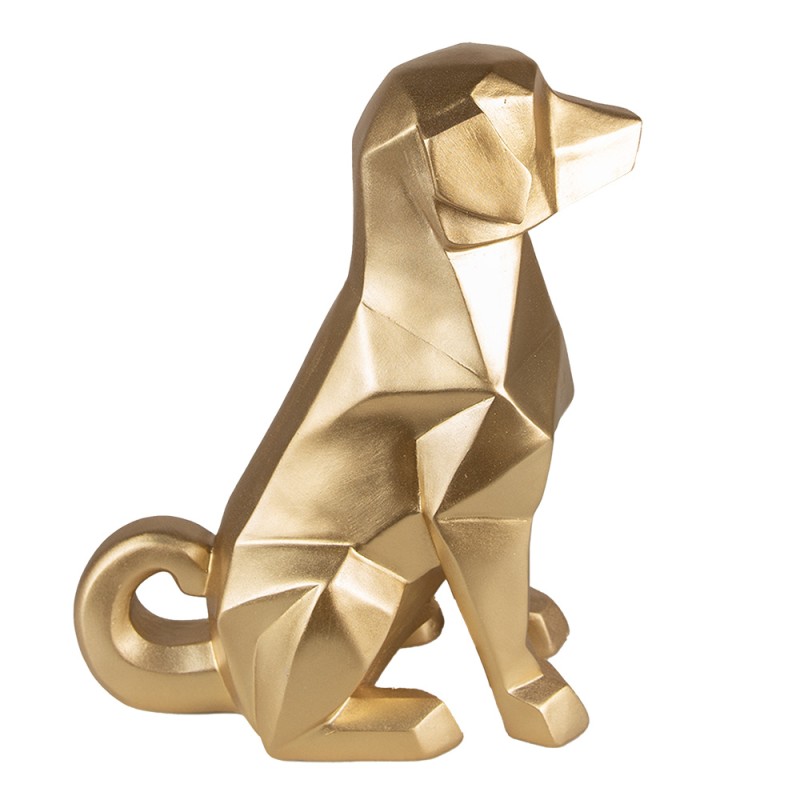 Clayre & Eef Statuetta Cane 24 cm Color oro Poliresina