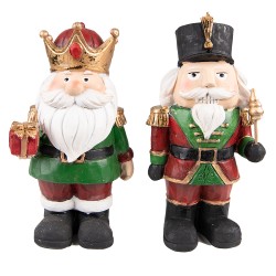 Clayre & Eef Figurine Nutcracker 21 cm Red Green Polyresin