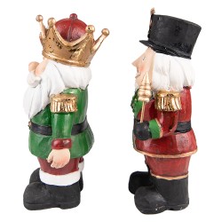 Clayre & Eef Figurine Casse-noisette 21 cm Rouge Vert Polyrésine