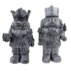 Clayre & Eef Figurine Nutcracker 21 cm Grey Polyresin