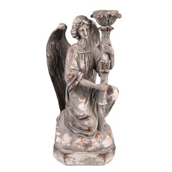 Clayre & Eef Candle holder Angel 29 cm Grey Plastic