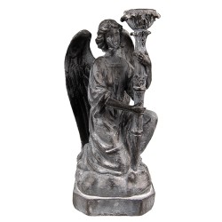 Clayre & Eef Candelabro Angelo 29 cm Grigio Plastica