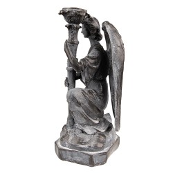 Clayre & Eef Candle holder Angel 29 cm Grey Plastic