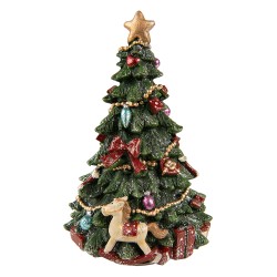 Clayre & Eef Carillon Albero di Natale 19 cm Verde Poliresina