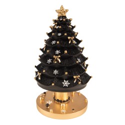 Clayre & Eef Music box Christmas Tree 20 cm Black Polyresin