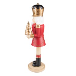 Clayre & Eef Statuetta Schiaccianoci 38 cm Rosso Color oro Poliresina