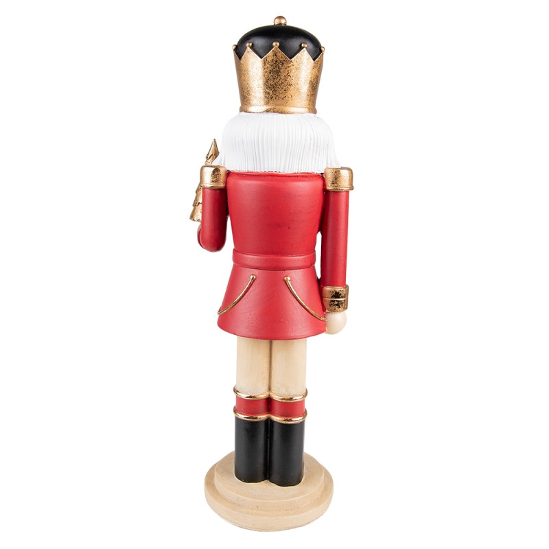 Clayre & Eef Statuetta Schiaccianoci 38 cm Rosso Color oro Poliresina