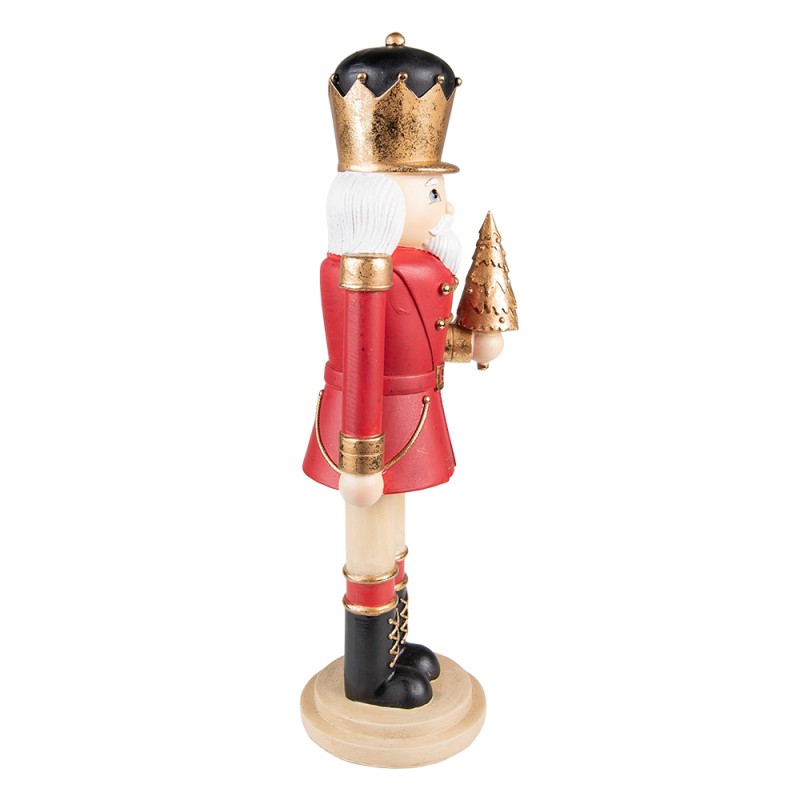 Clayre & Eef Statuetta Schiaccianoci 38 cm Rosso Color oro Poliresina