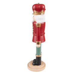 Clayre & Eef Statuetta Schiaccianoci 28 cm Rosso Verde  Poliresina