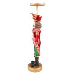 Clayre & Eef Candle holder Nutcracker 11x10x42 cm Green Red Plastic