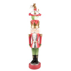 Clayre & Eef Figurine Casse-noisette 50 cm Rose Vert Polyrésine