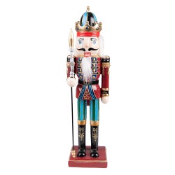 Clayre & Eef Figurine Casse-noisette 30 cm Rouge Bleu Polyrésine