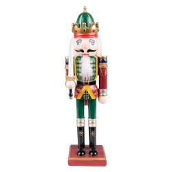 Clayre & Eef Statuetta Schiaccianoci 30 cm Verde Rosso Poliresina