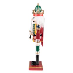 Clayre & Eef Statuetta Schiaccianoci 30 cm Verde Rosso Poliresina