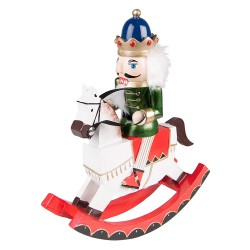 Clayre & Eef Figurine Nutcracker 29 cm White Green Polyresin