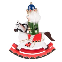 Clayre & Eef Figurine Nutcracker 29 cm White Green Polyresin