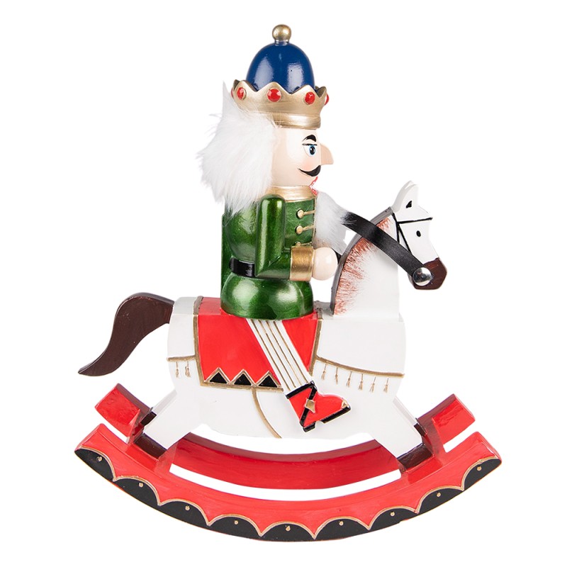 Clayre & Eef Figur Nussknacker 29 cm Weiß Grün Polyresin