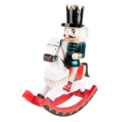 Clayre & Eef Figurine Nutcracker 29 cm White Green Polyresin