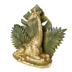 Clayre & Eef Statuetta Giraffa 19 cm Color oro Verde Poliresina