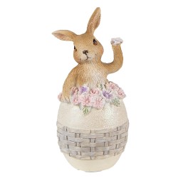 Clayre & Eef Figurine Rabbit 13 cm Beige Brown Polyresin