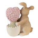 Clayre & Eef Beeld Konijn 12 cm Bruin Roze Polyresin