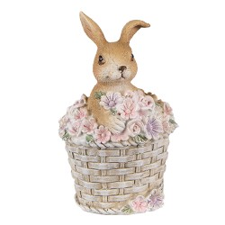 Clayre & Eef Figurine Rabbit 11 cm Brown Pink Polyresin