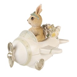 Clayre & Eef Figurine Rabbit 15x11x12 cm Beige Brown Polyresin