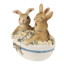 Clayre & Eef Figurine Lapin 12 cm Marron Beige Polyrésine