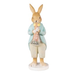 Clayre & Eef Figurine Lapin 15 cm Marron Polyrésine